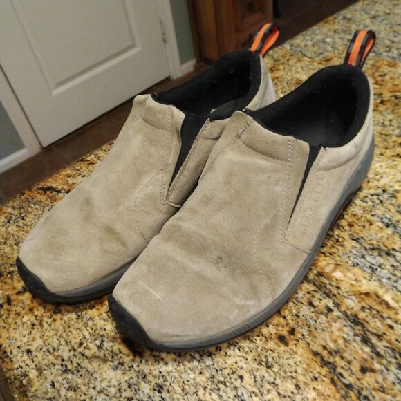 Merrell Men's Slip-On Shoes Grey Suede Loafers Jungle Moc Boulder US 11 J98931 - Picture 4 of 12